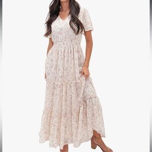 Mikarose Eden cream floral dress